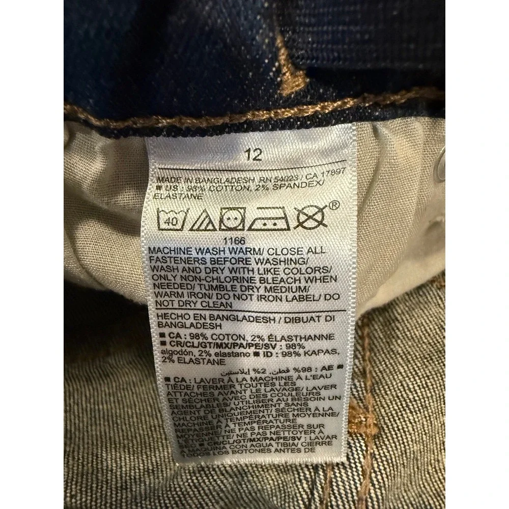 Old Navy Straight Jeans Boys Size 12 Blue Excellent Built-In Flex Denim